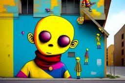 Street art in the style of Os Gemeos