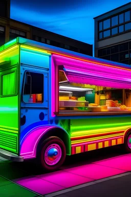 neon colour food truck