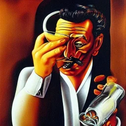 Drinking vodka by Salvador dali