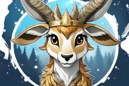 Logo Chibi gazelle in 8k solo leveling shadow drawing style, Christmas them, sticker, intricate details, highly detailed, high details, detailed portrait, masterpiece,ultra detailed, ultra quality