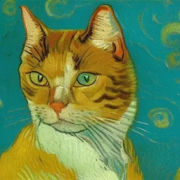 Portrait of a cat by Van Gogh