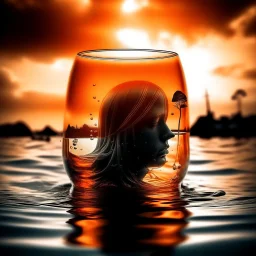 lovely double exposure image by blending together aThe stormy sea isAnd the glass orange together . TheOrange Sea should serve as the underlying backdrop, with its details subtly incorporated into the glossy glass Orange , sharp focus, double exposure, glossy glass Orange , (translucent glass figure of anOrange ) (The sea is orange on the inside) lifeless, dead, glass Orange, earthy colors, decadence, intricate design, hyper realistic, high definition, extremely detailed, dark softbox image, ra