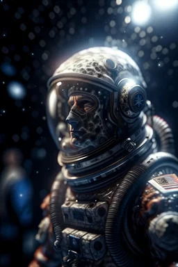 astronaut with epilepsy, rock star portrait, photo-realistic, shot on Hasselblad h6d-400c, zeiss prime lens, bokeh like f/0.8, tilt-shift lens 8k, high detail, smooth render, down-light, unreal engine 5, cinema 4d, HDR, dust effect,, smoke