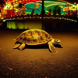 Turtle at night in amusement park