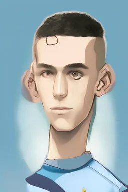 Phil Foden English soccer player cartoon 2d