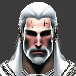 Geralt of Rivia, traditional japanese brushed style