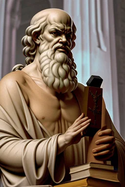socrates holding the magical philosopher's stone from Harry Potter::
