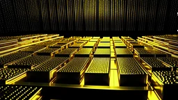 Generate a visually stunning image for a video thumbnail with a background that exudes wealth and luxury. The background should be filled with a seamless pattern of US dollar bills and shimmering gold bars or coins. Ensure the composition is balanced and eye-catching, with the central focus left blank for adding text or graphics related to the video's content