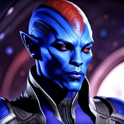 handsome male alien, male Asari mass effect, suave sophisticated