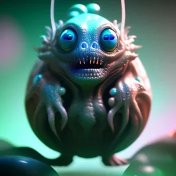 Cute fluid ink creature, big black eyes, unreal engine 5, 8k resolution, photorealistic, ultra detailed, by greg rutowski