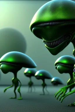 full length aliens clean art NFT, blender 3d