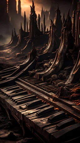 an old piano keyboard