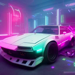 cyberpunk car,cyberpunk 2077, ultra realistic,shiny, smooth, studio quality, octane render, Surrealism, Triadic colour scheme,glow-stick, ambient lighting,nightclub lighting, polaroid, 100mm, --ar 3:2 --v4