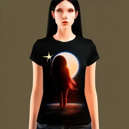 black long hairs lady astronaut top under sunset