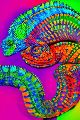 neon color chameleon psychedelic