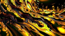 Detailed Illustration of Golden Liquid Background, Hyperealistic, 8K Quality