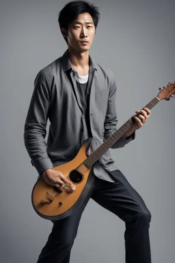 Half-Asian Male Cool Actor with Guitar