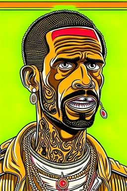 travis scott, drake portrait, cartoon, super HQ