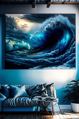 1 masterpiece of never before seen ocean art, high detail and background as wall decor in 8k