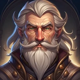 Generate a dungeons and dragons character portrait of the face of a male cleric of twilight handsome rock gnome blessed by the goddess Selune. He has light blonde (almost white) hair, eyebrows, moustache and goatee. He's 19 years old. He is young adult.