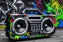 ghetto blaster with graffiti