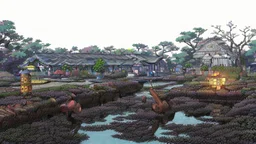 this landscape seen at ground level, digital art, arcade video game, high level of detail