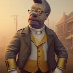 Full body, 3d render, homer simpson 1800's men style, 1800's hair style, 1800's men clothes style,riding horse, hyper realistic, octane render, unreal engine 5, 8k, palace background, uhd