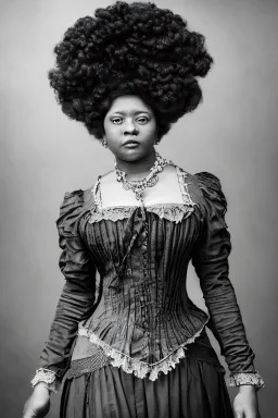 portrait, beautiful stunning lady and goddess, full body shot, medium shot Afro-Victorian