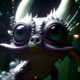 Cute fluid ink creature, big black eyes, unreal engine 5, 8k resolution, photorealistic, ultra detailed, by greg rutowski