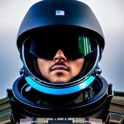 apocalypses, chaotic, magnificent, realistic, colorful, massive, epic, cinematic, 8k, HD, Ultra High Definition, photo film, hyper-detailed, Future Army soldier, military astronaut, space helmet with opaque glass visor, realistic proportions, front view