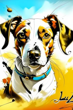 Jack Russell in the style of dali