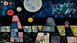 Ica stones under the moonlight painted by Paul Klee