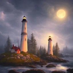 scenery lighthouse by night