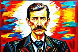 Nikola Tesla in the style of piccasso