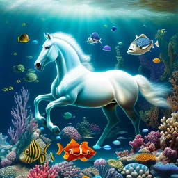 ultra detailed fullbody portrait of Giant sea ​​horse underwater, extremely detailed digital painting, intrincate, extremely detailed face,crystal clear Big eyes, in the style of Kaare Andrews, mystical colors , perfectly centered image, perfect composition, rim light, beautiful lighting, 8k, stunning scene, raytracing