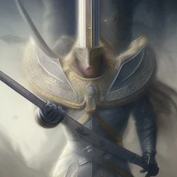 only sword "Excalibur" mid-12th century ,extremely detailed digital painting,intense stare, mystical colors ,perfectly centered image, perfect composition, rim light, beautiful lighting,masterpiece ,8k, stunning scene, raytracing, anatomically correct, in the style by artgerm,