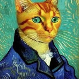 Portrait of a cat by Van Gogh