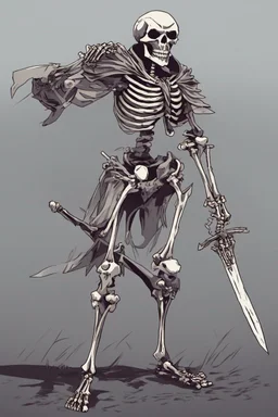 skeleton warrior, anime style