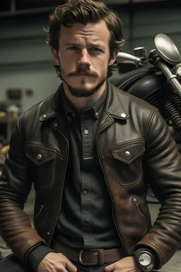 Mechanic in leather jacket