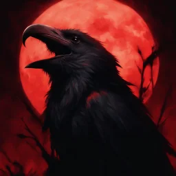 "Generate a high-resolution image of a very macabre crow. The scene should be set in dim, shadowy lighting, giving the atmosphere a dark and eerie feeling. The crow should have sinister, menacing features, with ragged feathers, sharp talons, and piercing eyes that glow faintly. Ensure that the background is ominous, perhaps with hints of fog or a moonlit graveyard, adding to the overall spooky ambiance. The entire image should convey a sense of dread and mystery." resolution 60k