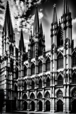 black and white colors only ; saint jacques cathedral in spain; no background