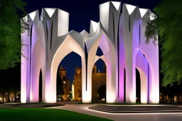 a surreal gothic_arab gate at night by sculptor "Lygia Pape",by artist "Lygia Clark"