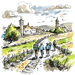sketch of camino de santiago