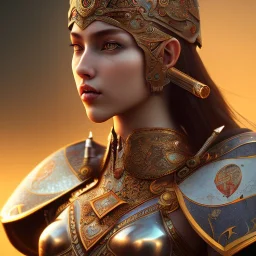 portrait of a warrior with ottoman beautiful girl themed armour, extremely detailed, UHD, 8k,The close-up camera effect,sharp focus, perfect position,hyperphotorealistic, unreal engine 5, octane render