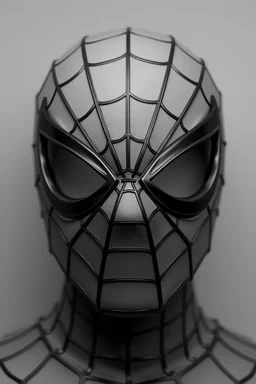 plain gray spider-man mask front face, has no strips