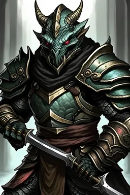 Dragonborn holding a sword