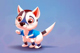 cute cartoon animal character with racing clothes and helmet