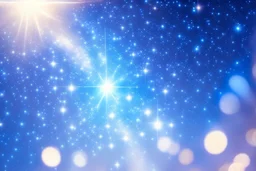 lightblue sky with little bright diamond stars shining galaxy and soft light beam