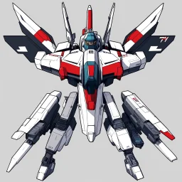 [wii No More Heroes style with thick lines] reimagining this iconic VF-1S Valkyrie design into a live-action inspired style.