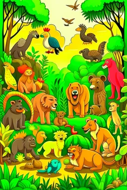 All animals in jungle